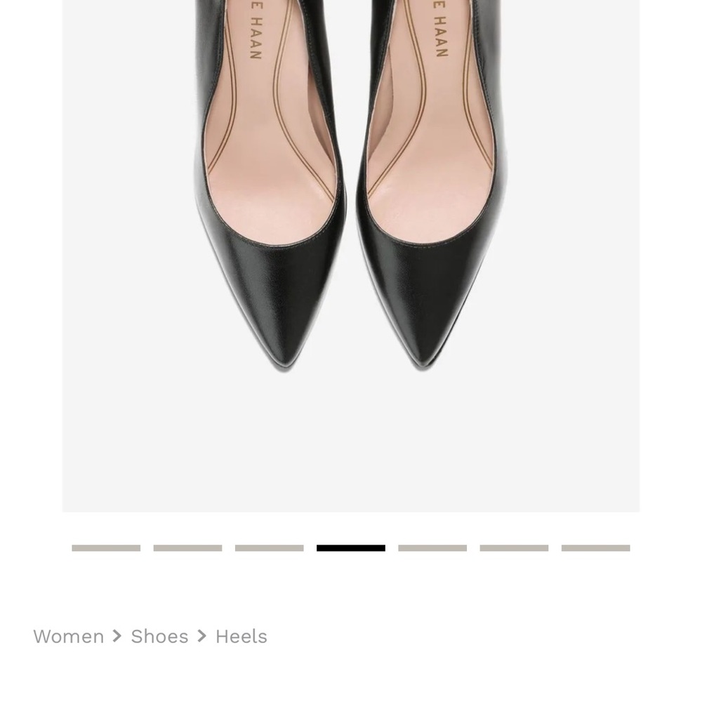 NEW WITHOUT TAG:  Cole Haan Grand Ambition York Pump Black Leather Pointed Toe - Picture 5 of 7